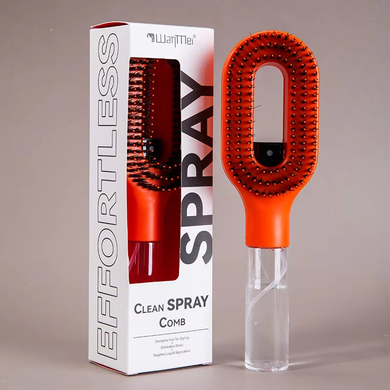 2In1 Sprayer Comb Soft Scalp Massage Nylon Bristles Hairbrush with Spray Bottle for Essential Oil Water Hair Styling Tools
