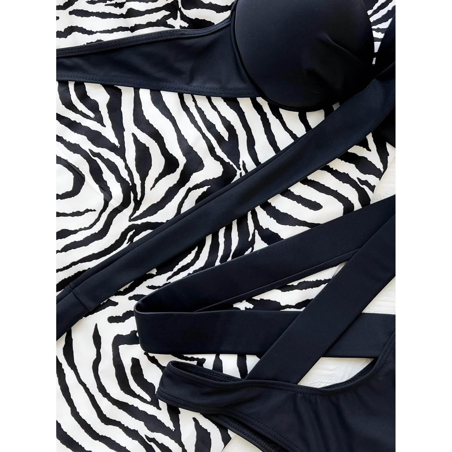 Criss Cross Wrap Push Up Bikini Swimsuit